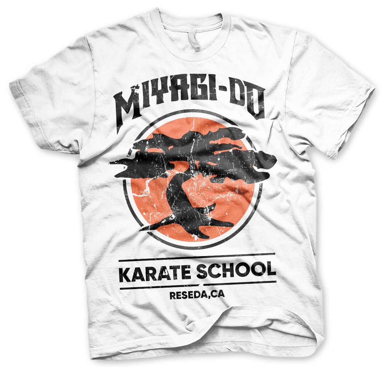 Cobra Kai Officially Licensed Miyagi-Do Karate School Mens T-Shirt (White), Medium