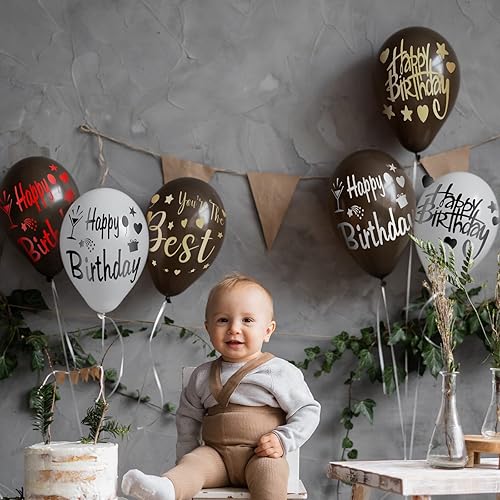 Miniatura 5 de Estune 60 hojas de globos de feliz cumpleaños, suministros de fiesta de cumpleaños, calcomanías transparentes para globos Bobo de decoración de