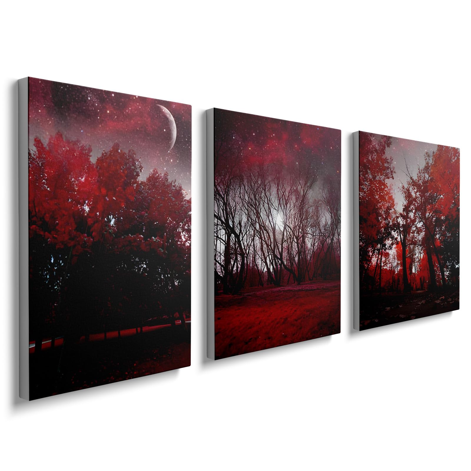 prinfantasy Canvas Pictures for Wall Art Deco - Modern Framed Prints Abstract Red Tree Artwork YH1001, H0101, 16 x 12 inch - 40 x 30 cm