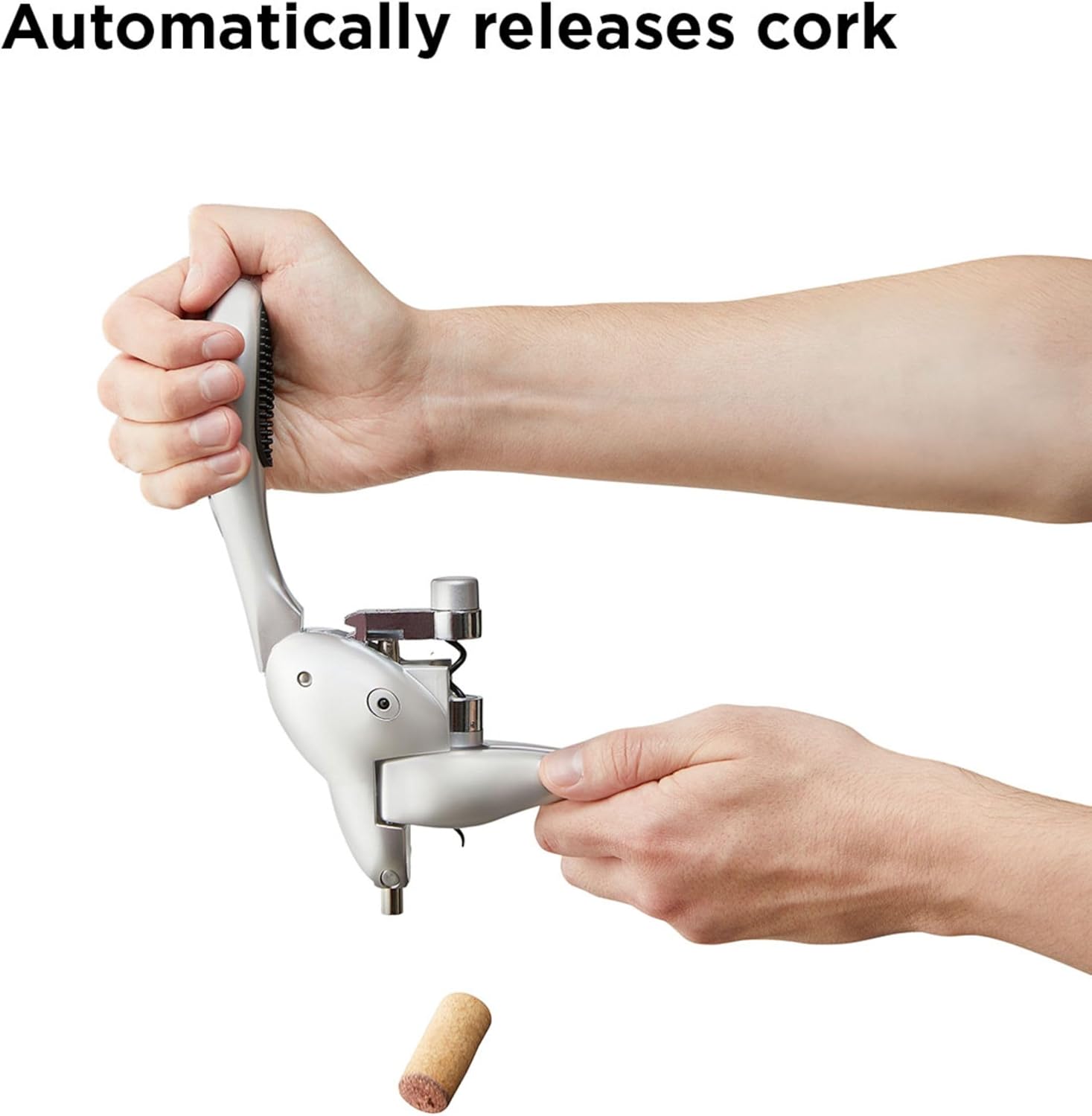 Rabbit Original Lever Corkscrew Wine Opener with Foil Cutter and Extra Spiral (Silver) - Image 4
