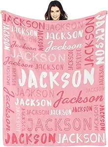 Personalized Name Blanket Customized Baby Blankets for Girls Boys Adults Monogrammed Blankets and Throws Christmas Birthday Mothers Fathers Valentines Day Gift