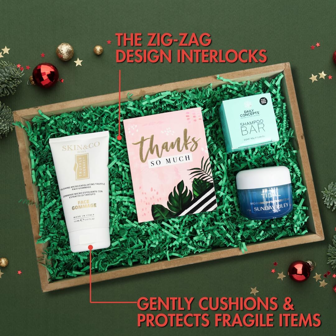 MagicWater Crinkle Cut Paper for Gift Baskets - 2 Oz - Green - Perfect for Shredded Paper Filler, Basket Filler, Gift Boxes, Bridesmaid Gifts, Christmas Stuffers & More – Ideal for All Occasions - Image 4