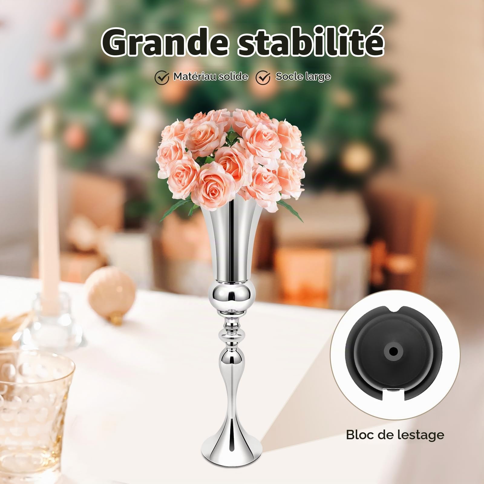 Grand vase de sol, moderne, en métal, pour tulipes, décoration d'intérieur, 74 cm