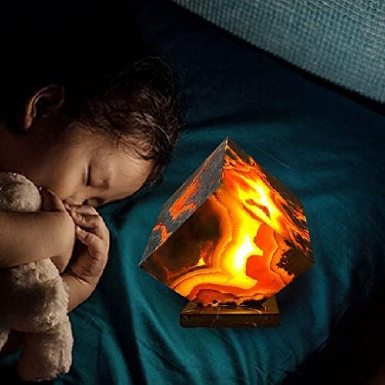 Lampada A Lava A Forma Di Vulcano Con Luce Rossa – Effetto Ipnotico, Alimentazione USB/batteria, Decorazione Notturna - 2