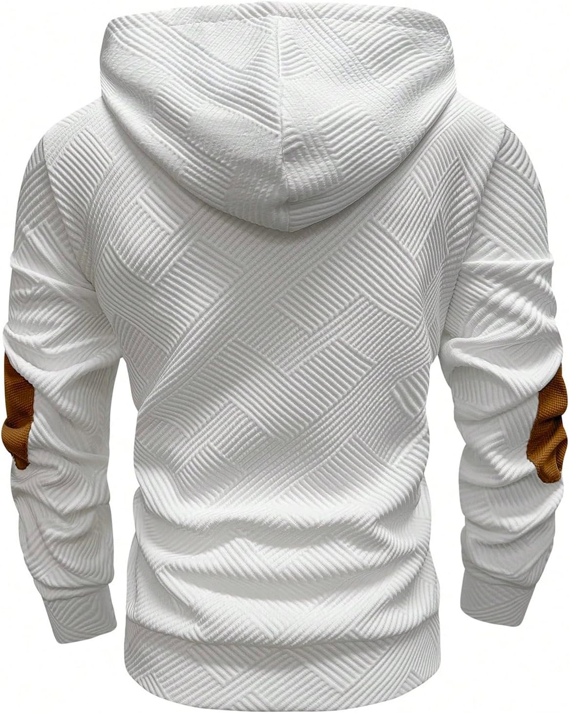 GORGLITTER Men's Half Button Drawstring Hooded Pullover Sweatshirt Oversized Casual Textured Athletic Workout Hoodies - Image 2