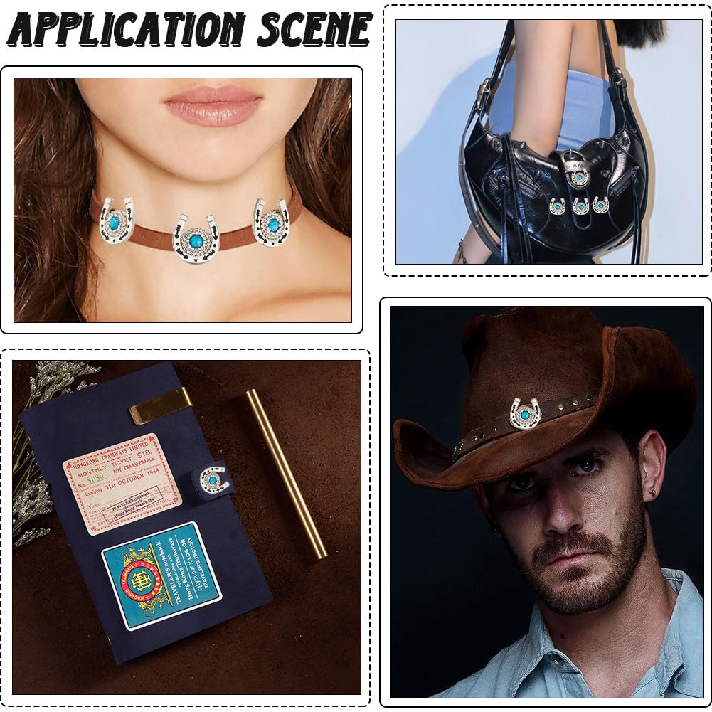 Boutons à Vis En Fer à Cheval CRASPIRE - Style Cowboy, Pierres