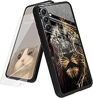 Vista 73 de Funda para Samsung Galaxy A12 5G con protector de pantalla, parte trasera de vidrio templado + TPU de silicona suave que absorbe los golpes