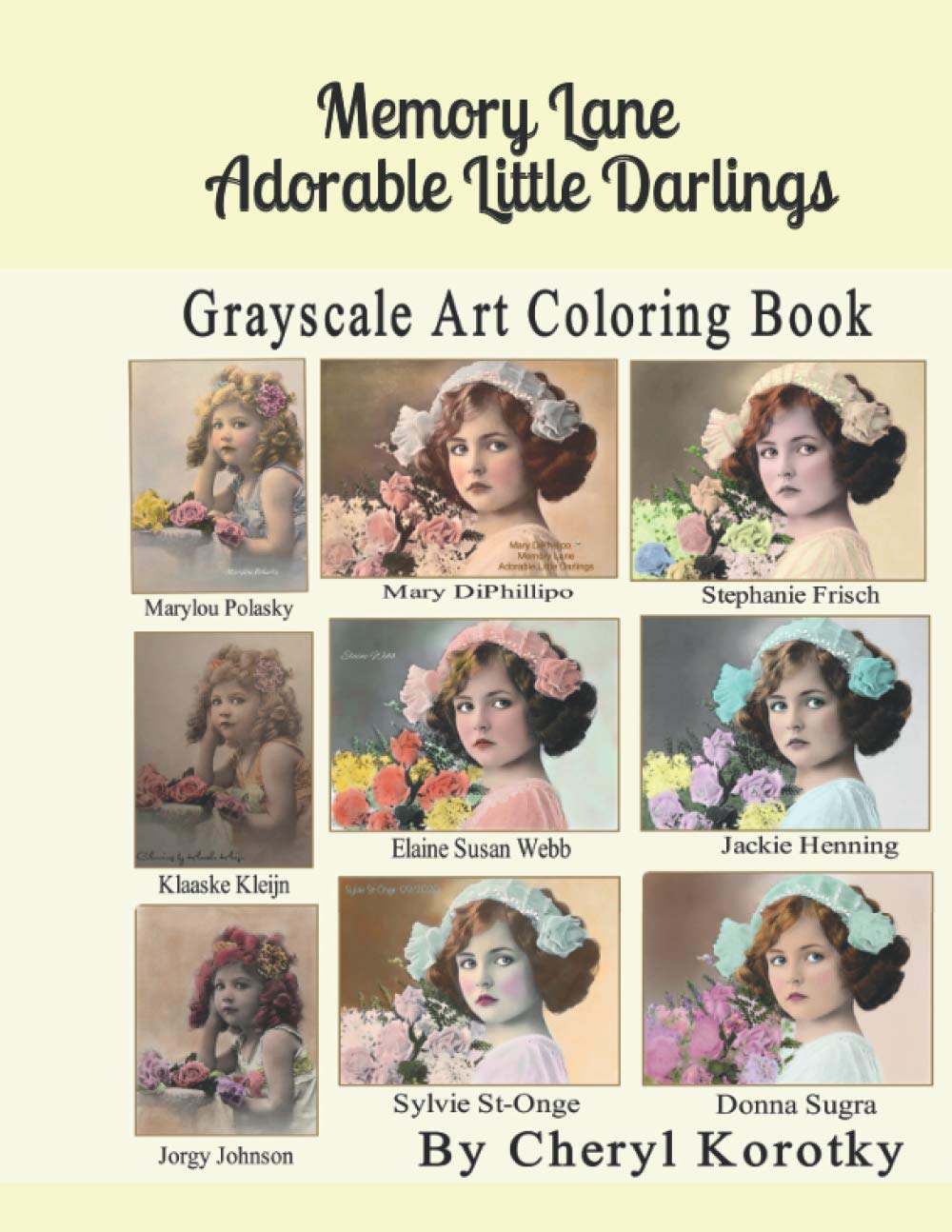 Memory Lane Adorable Little Darlings: Grayscale Art Coloring Book