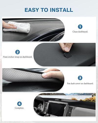 Miniatura 46 de FIILINES - Cubierta para tablero, accesorio para tablero de malla antideslizante, parasol sin reflejos y protector compatible con Toyota RAV4