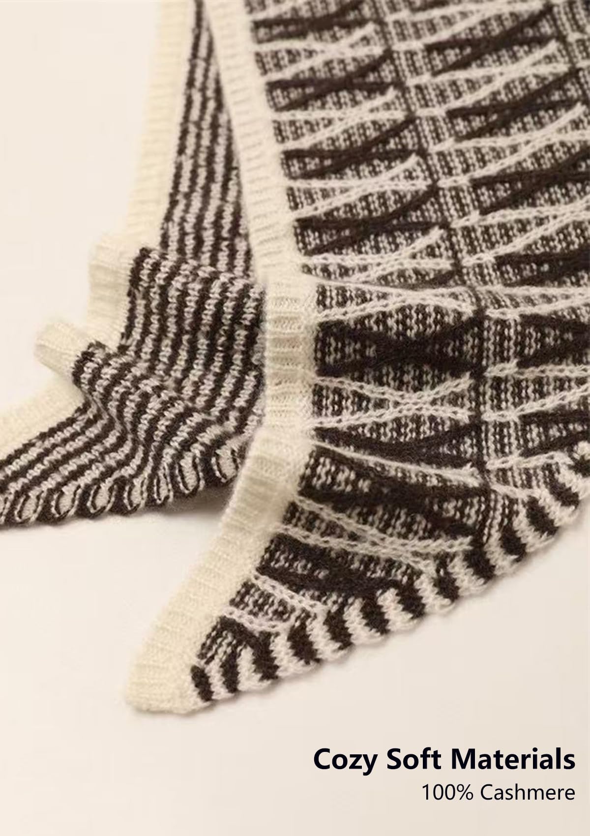 YUONNY Bufanda Triangular Chales Reversible de Punto 100% Cachemira para Mujer, Suave Cálida Triángulo Pañuelo de Cuello para Otoño Invierno, Moda Mantón Pequeño Calentador de Cuello, Regalo