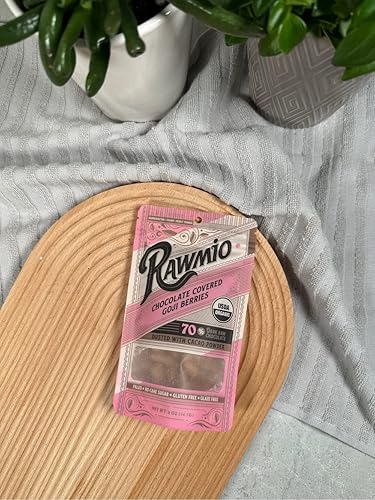 Miniatura 4 de Rawmio Bayas de Goji cubiertas de chocolate, orgánicas, crudas, veganas, 70% chocolate negro, 2 onzas, paquete de 2