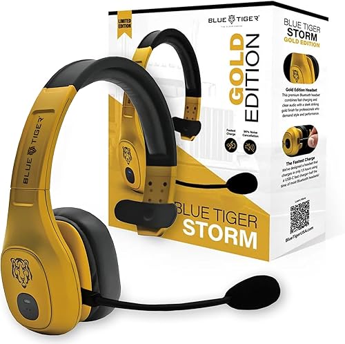 Miniatura 8 de Blue Tiger Storm Gray - Auriculares Bluetooth Premium para Camioneros - Auriculares Inalámbricos Mono con Cancelación de Ruido y Micrófono - Sonido