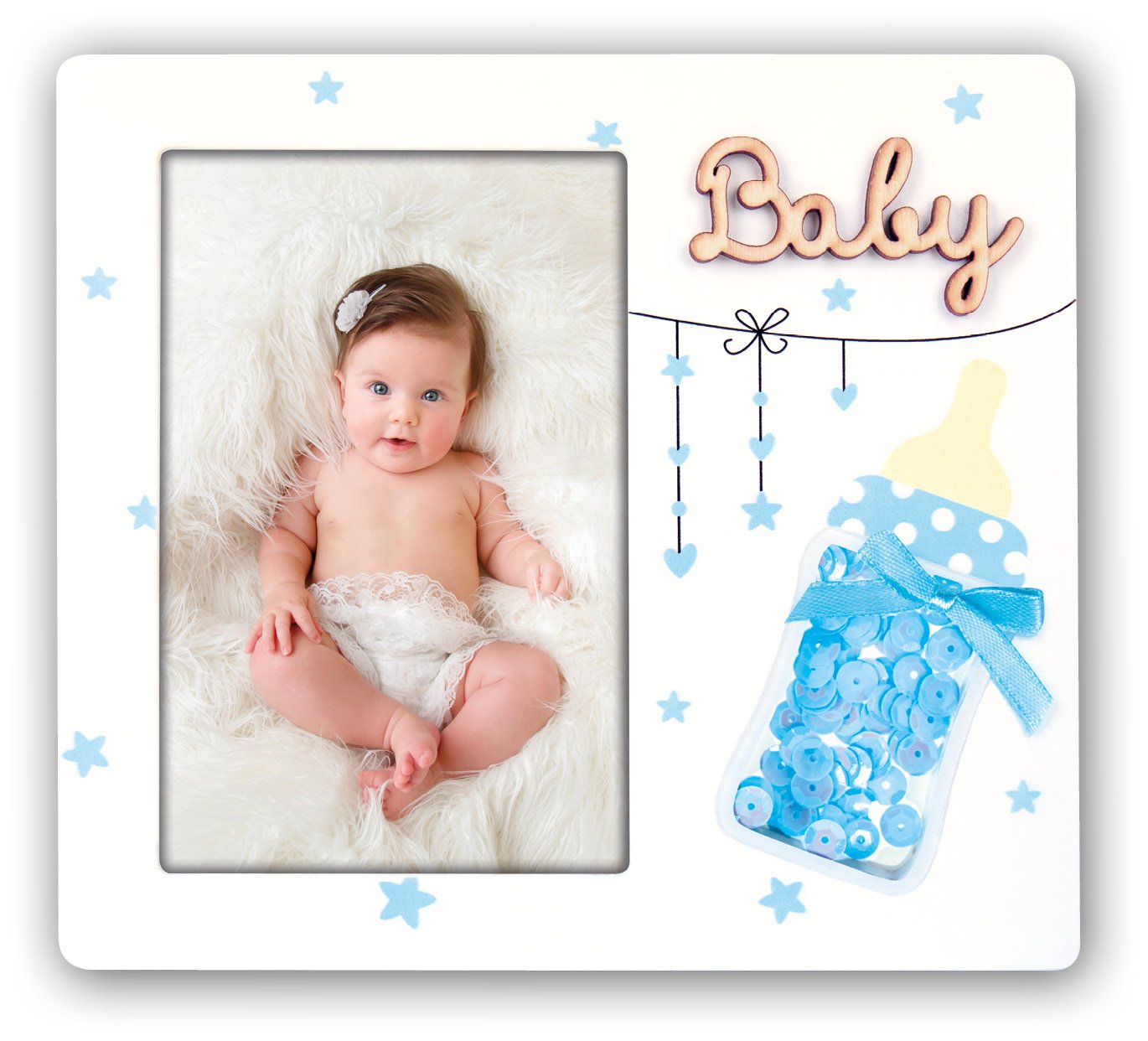 ZepGiovanni, Wood, Blue/White, 20 x 2 x 18 cm