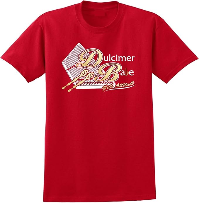 Musicalitee Dulcimer Hammered Babe Attitude Red Rot T Shirt Größe 87cm 36in Small Amazon.de
