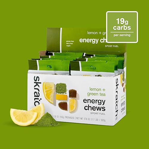 Miniatura 2 de SKRATCH LABS Sport Energy Chews té verde matcha y limón paquete de 10  Desarrollado para atletas y rendimiento deportivo sin gluten sin lácteos