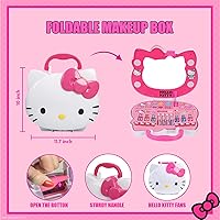 Vista 5 de Hello Kitty Face Light-Up Makeup Vanity Set for Girls, Includes Nail, Eye and Lip Accessories, Perfect Birthday and Holiday Gift, AA Batteries Not