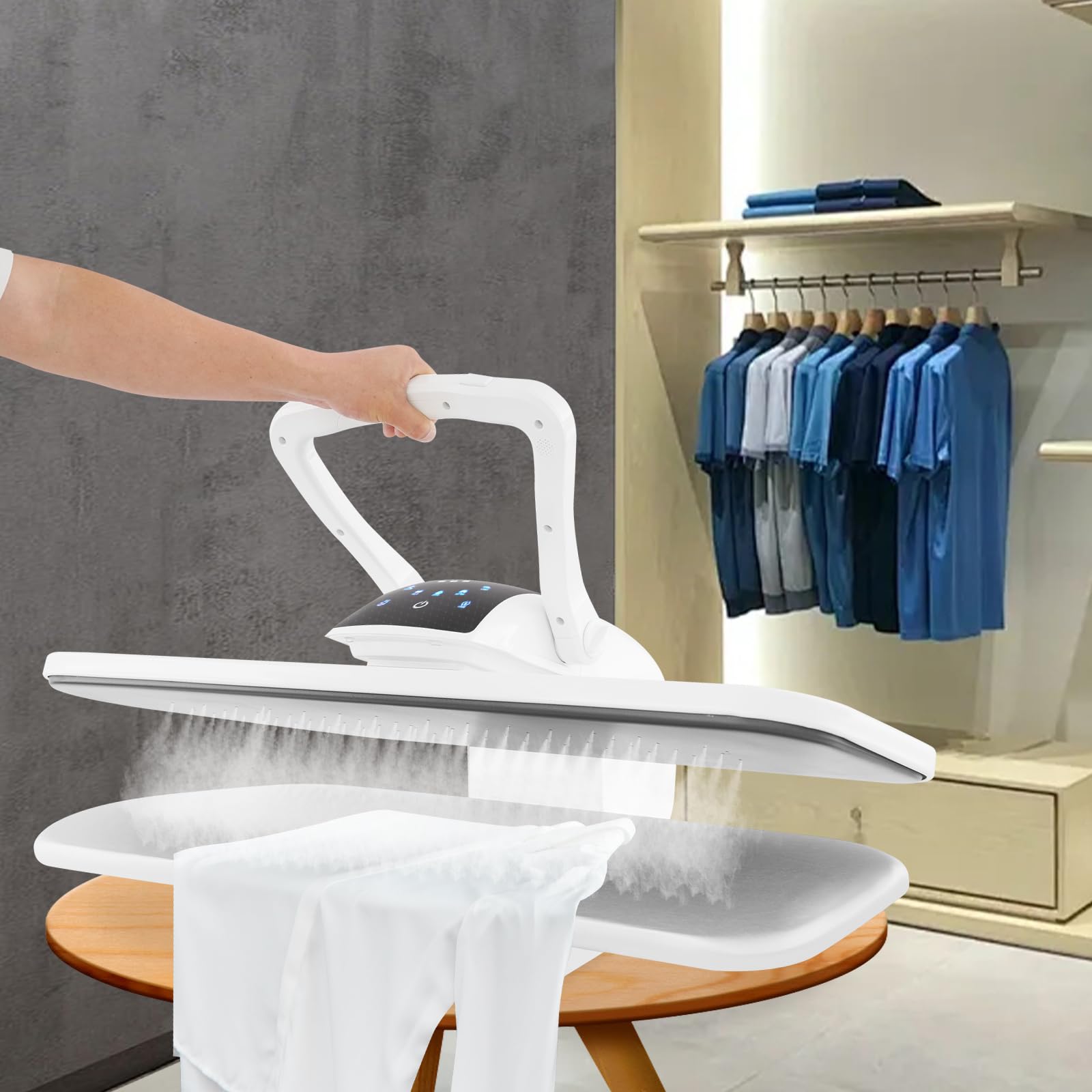 Pressa da stiro a vapore intelligente da 36 pollici, pressa da stiro professionale da 2200W con regolazione della temperatura LCD touch, grande pressa da stiro a vapore per uso domestico e negozi di