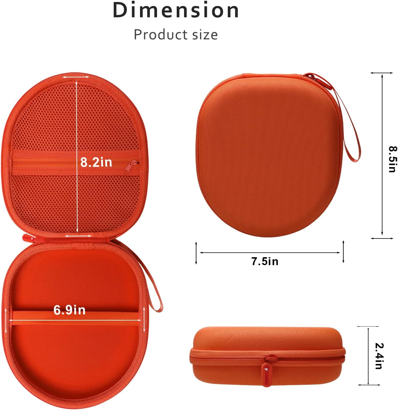 Headphone Headset Case Compatible with BERIBES/JLab JBuds Lux ANC/KVIDIO/JBL/Sony/Soundcore by Anker Wireless On-Ear Headphones, Orange Red - Image 3