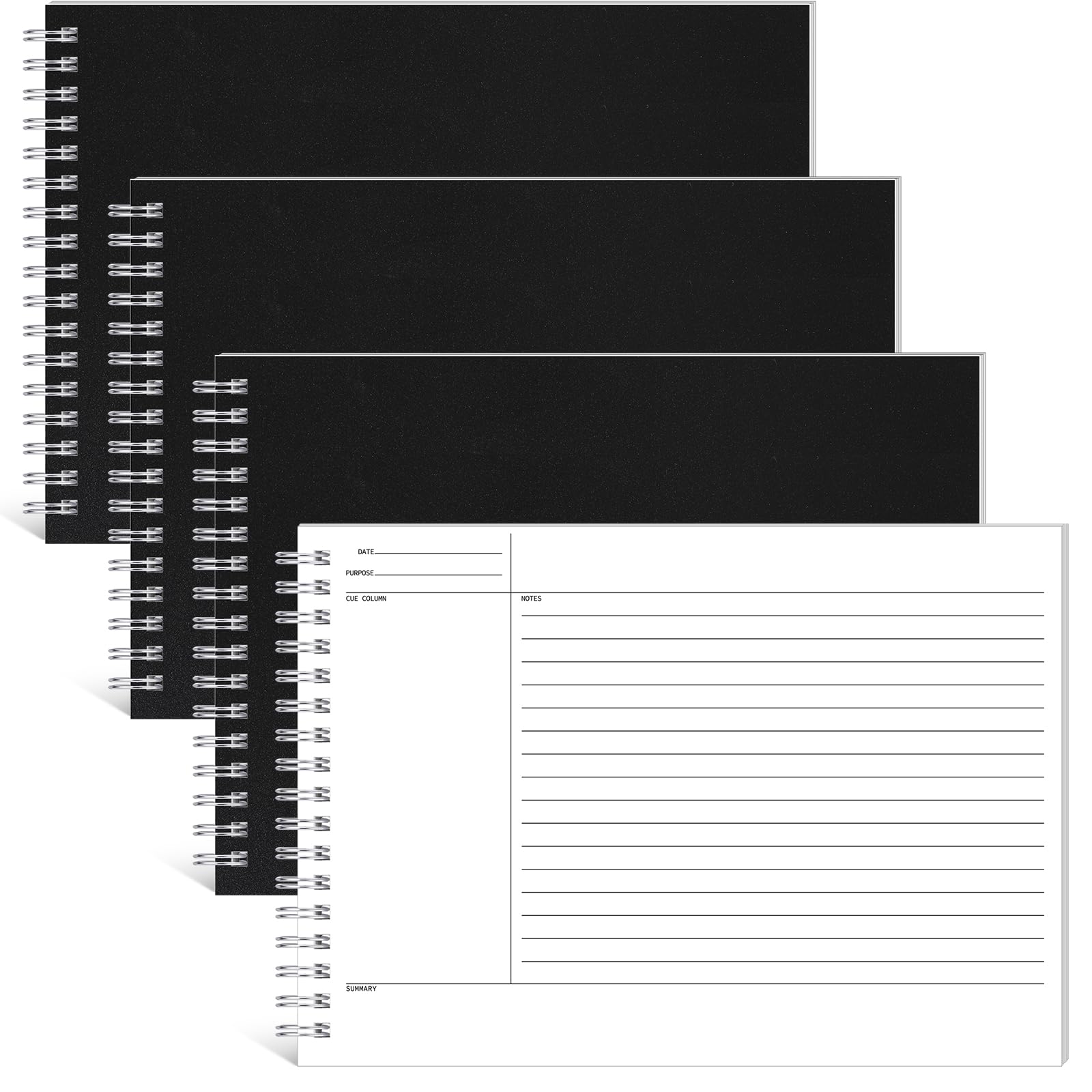 Glenmal 320 Sheets 4 Pack Note Taking Notebook 6 x 8.5 Inches Single Sided Printed Spiral Steno Pads Coil Writing Note Pads Ruled Writing Tablets for