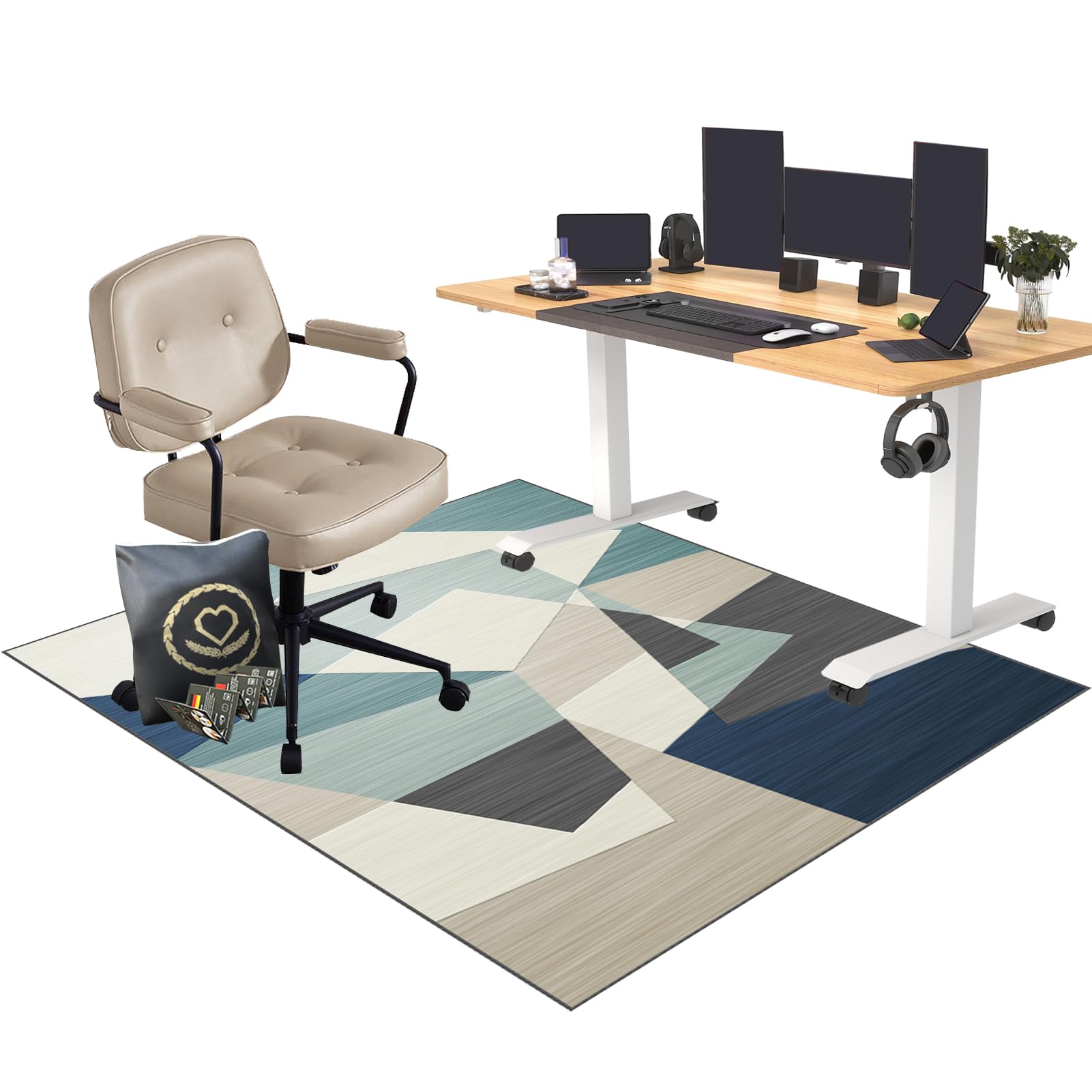 CCTSA 140 x 160 cm Heavy Duty Office Chair Mat for Hard Floors | Floor Protector for Rolling Chair | Desk Protector Mat | Floor Protection Mat | Gaming Chair Mat for Carpet Floors