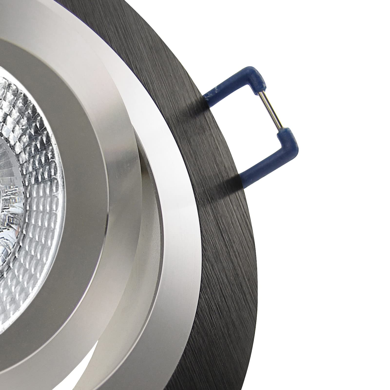 trendlights24 Noble LED Decken Einbaustrahler Schwarz 7W dimmbar 12er Set | Einbauleuchte, rund, LED Spots, GU10, 38° Abstrahlwinkel, Neutralweiß, 4000K, Spot, austauschbar, Deckenspots, schwenkbar
