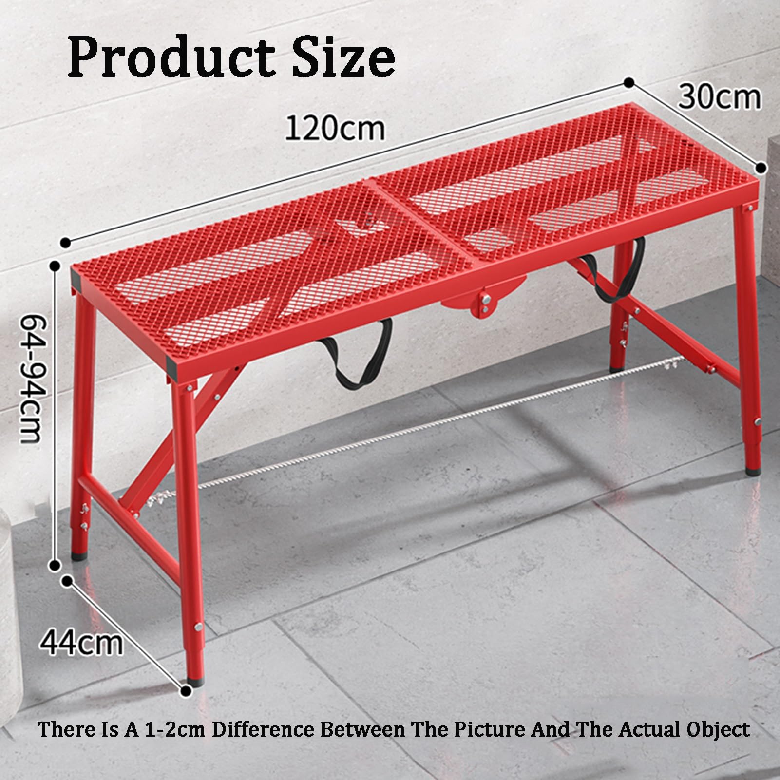 Sgabello Pieghevole In Acciaio Al Carbonio For, Banco Da Lavoro Di Sollevamento, Impalcatura Portatile, For La Decorazione Della Casa, Articoli Di Sollevamento, Pittura Murale, Ingegneria(120x30cm)