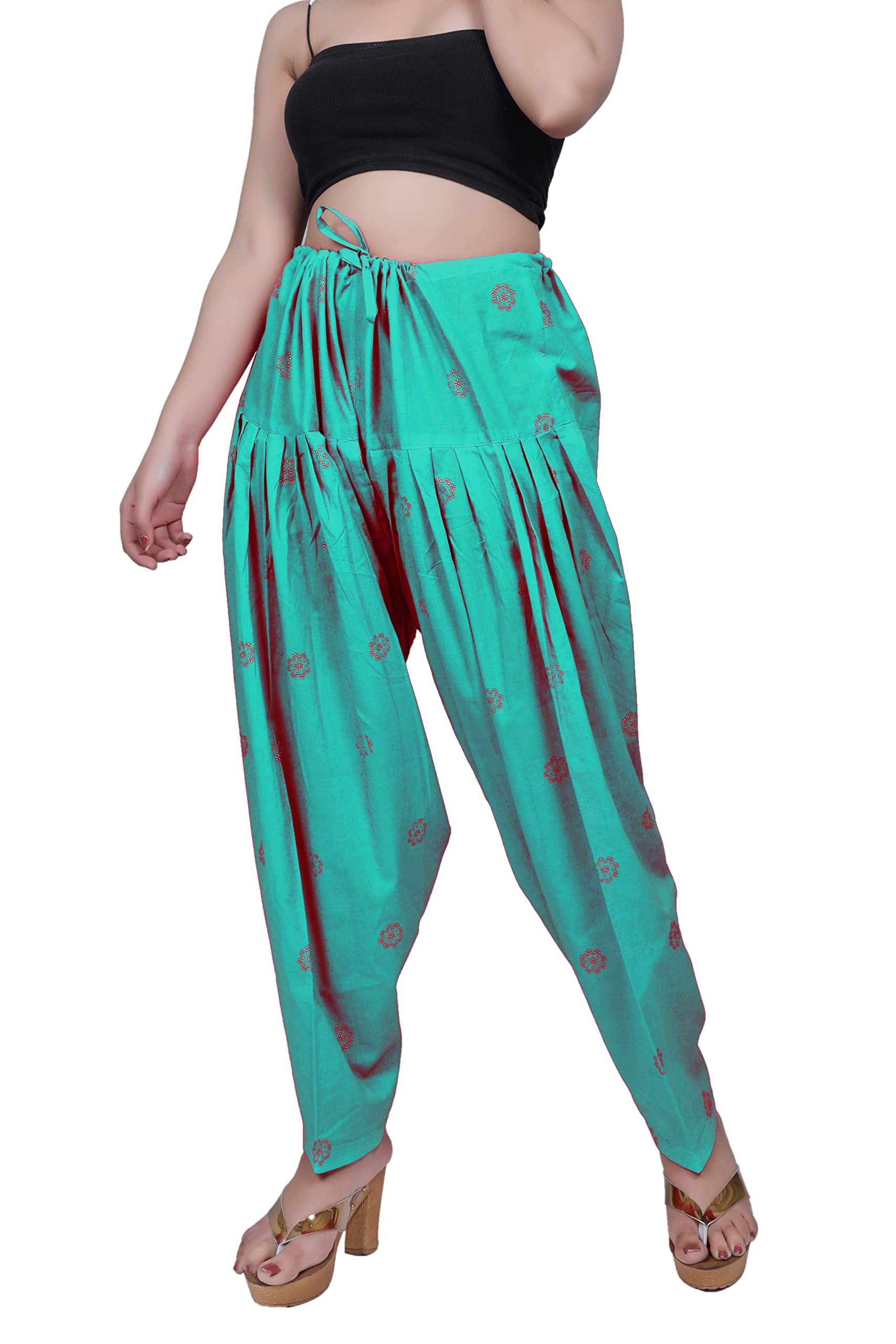 Woman's Cotton Gold Print Patiala-image-21