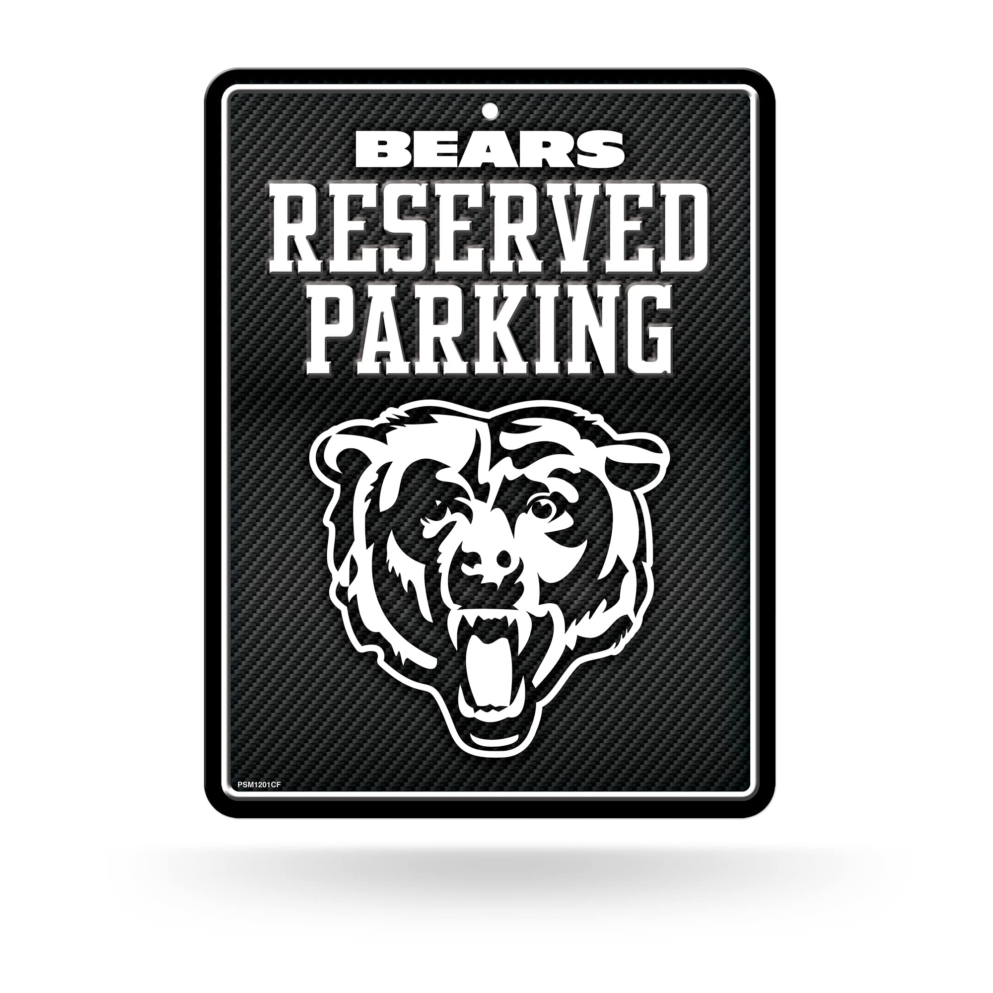 Rico Industries NFL Football Carbon Fiber 8.5" x 11" Carbon Fiber Metal Parking Sign - Great for Man Cave, Bed Room, Office, Home Décor