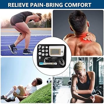 ED Shockwave Therapy Machine - ED Shock Wave with 11 Probes, 100W Portable Muscle Nerve Stimulator Portable Muscle & Nerve Stimulator for Pain/ED - Compact Design (200×145×65mm),Natural
