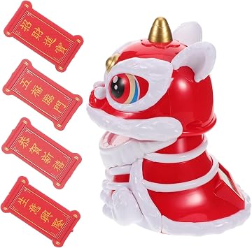 Bobblehead Cat Lion Dashboard Decoration Chinese Lion Dance Head New Year Car Ornaments