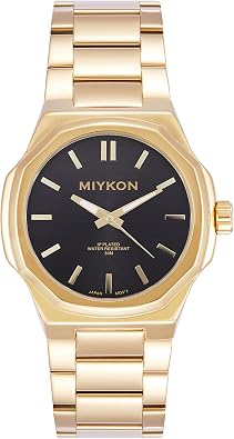 Miykon Silver and Gold Watches for Men | Minimalist Analog Mens Dress Watch with Ion Polished Solid Stainless Steel Bracelet | Luminous Hands, Scratch Resist Glass, Japan Quartz, 100ft Water Resistant