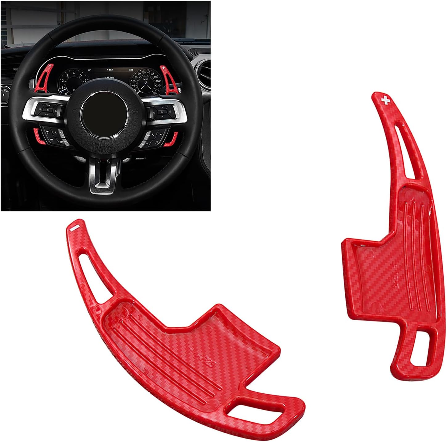 SANRILY ABS Paddle Shifter Extension Fit for Ford Fusion 2nd Gen 2016-2018 Edge Mondeo Fit for Lincoln Continental MKX MKS Steering Wheel Paddle Shifter Cover-Carbon Fiber Black 2 Pieces