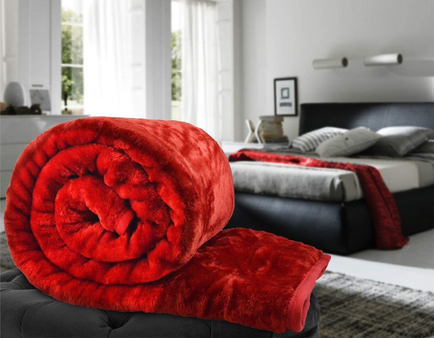 PAAVALI FASHIONS 500 TC Winter Mink Blanket | Floral Super Soft Warm Lightweight Mink Single Bed Ac Bed Blankets for Winter Kambal (Red, Single - 85x60 Inch) (B0D9W9S3YY) Amazon Price History, Amazon Price Tracker