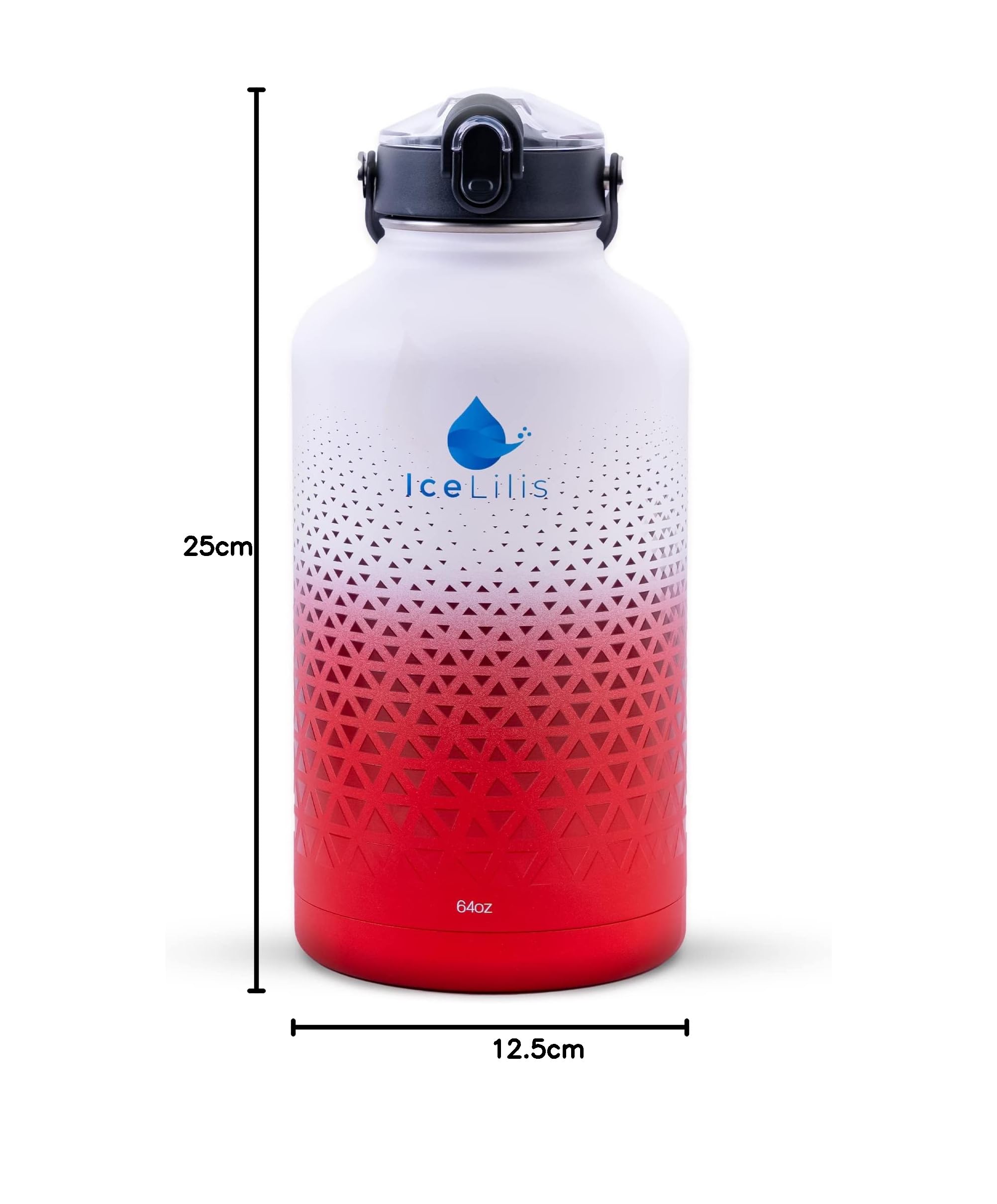 Edelstahl-Wasserflasche, doppelwandig, vakuumisolierte Metallkante, Thermobecher, 3 Deckel, lebensmittelecht und BPA-frei, auslaufsicher und schweißfest
