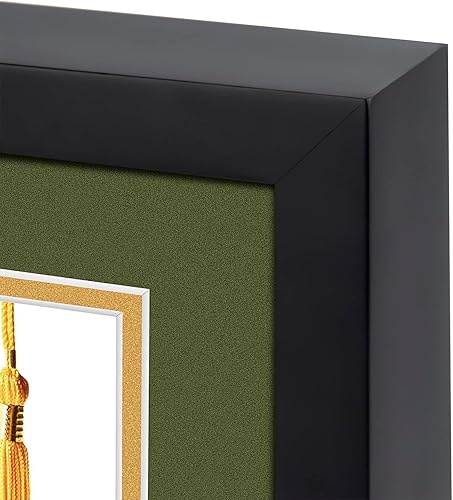 Miniatura 3 de Golden State Art, Caja de sombra con borlas para diploma de madera, marco de madera de 11 x 17.5 pulgadas para documentoscertificados de 8.5 x 11