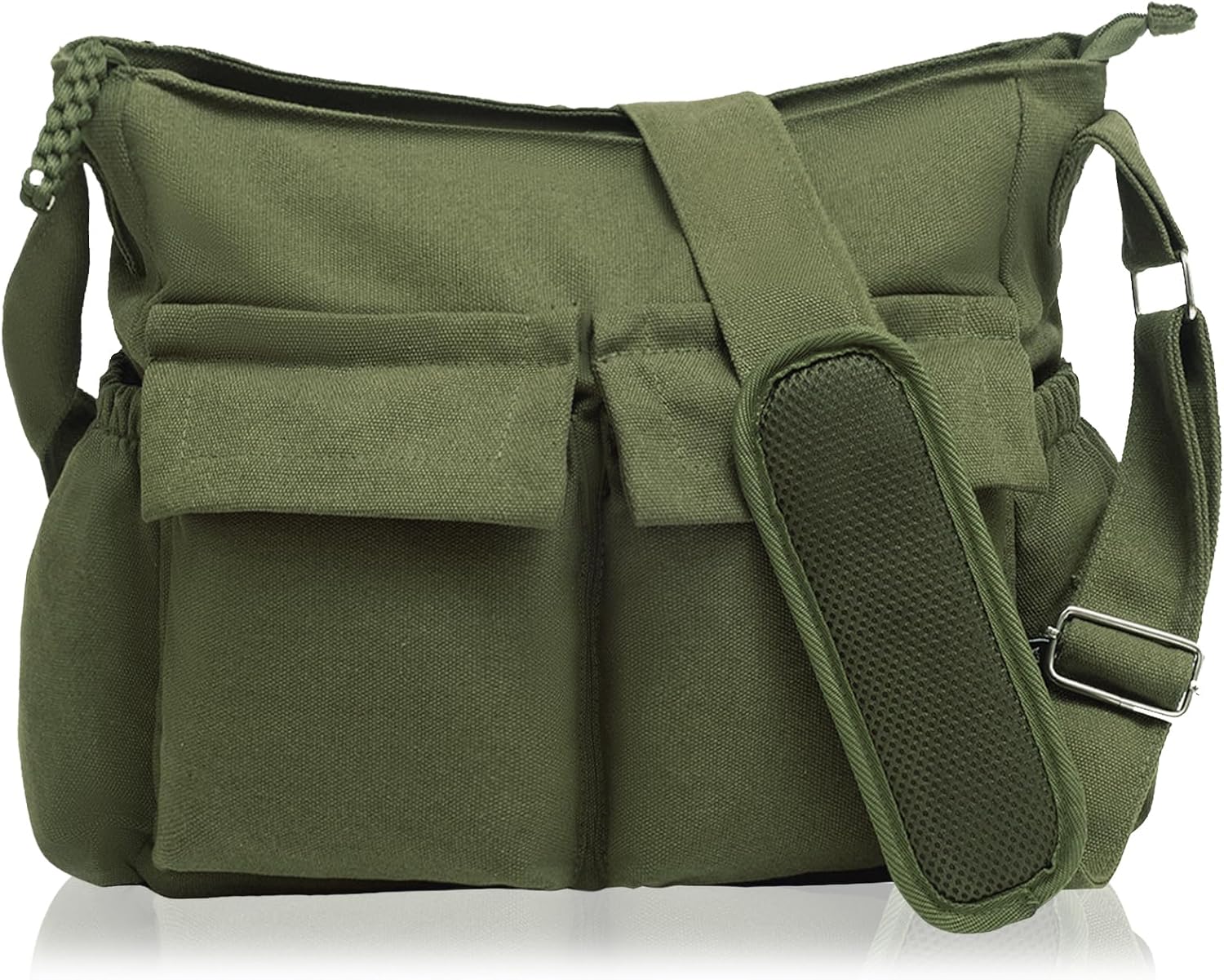 High Density Canvas Messenger Bag for Men/Women, 15” Large Crossbody Shoulder Bag Tote Bag for College/Travel/Work Daily Use | High Density Canvas, 15", Large, for College, for Travel, for Work