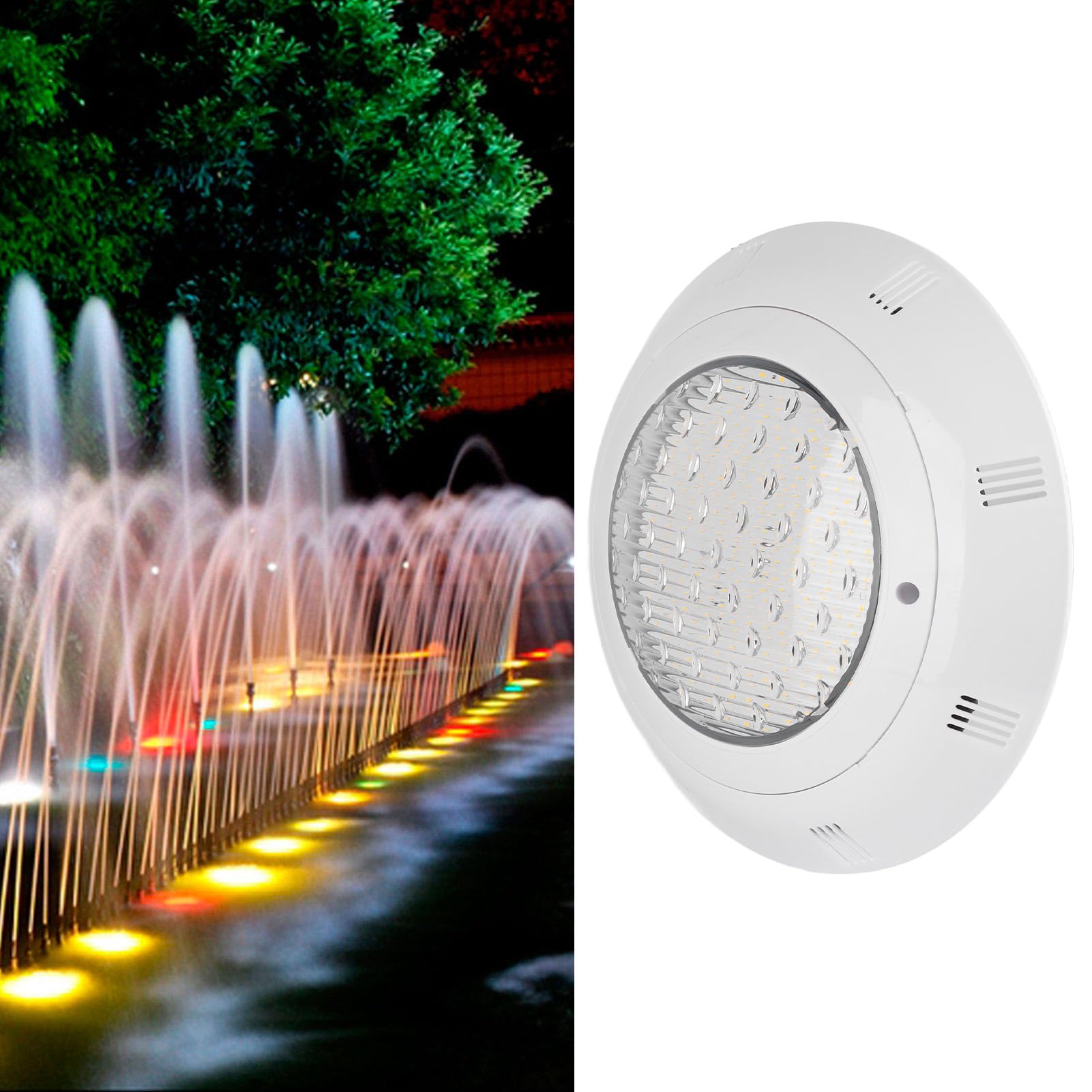 Pilipane Luci Subacquee a LED per Piscina, Luce Subacquea per Piscina Montata a Parete, Lampada Sommergibile Impermeabile AC12V IP68, Luce Bianca Calda per Piscine, Acquari E Fontane(12W)