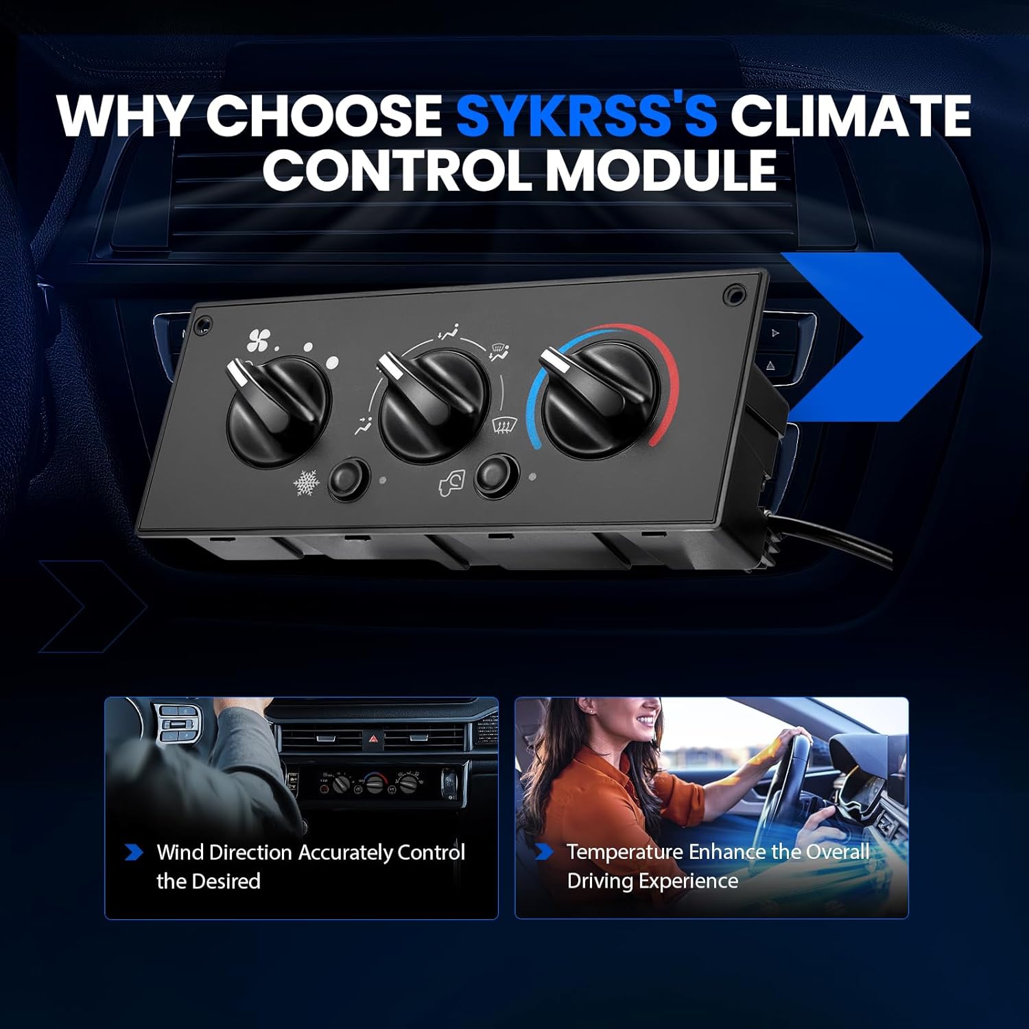 599-5511 HVAC A/C Heater Climate Control Panel Module with Blower Motor Switch Compatible with Kenworth 2002-2006 C500, 2002-2006 T300, 2002-2006 T600A, 2002-2006 T800, 2002-2006 W900