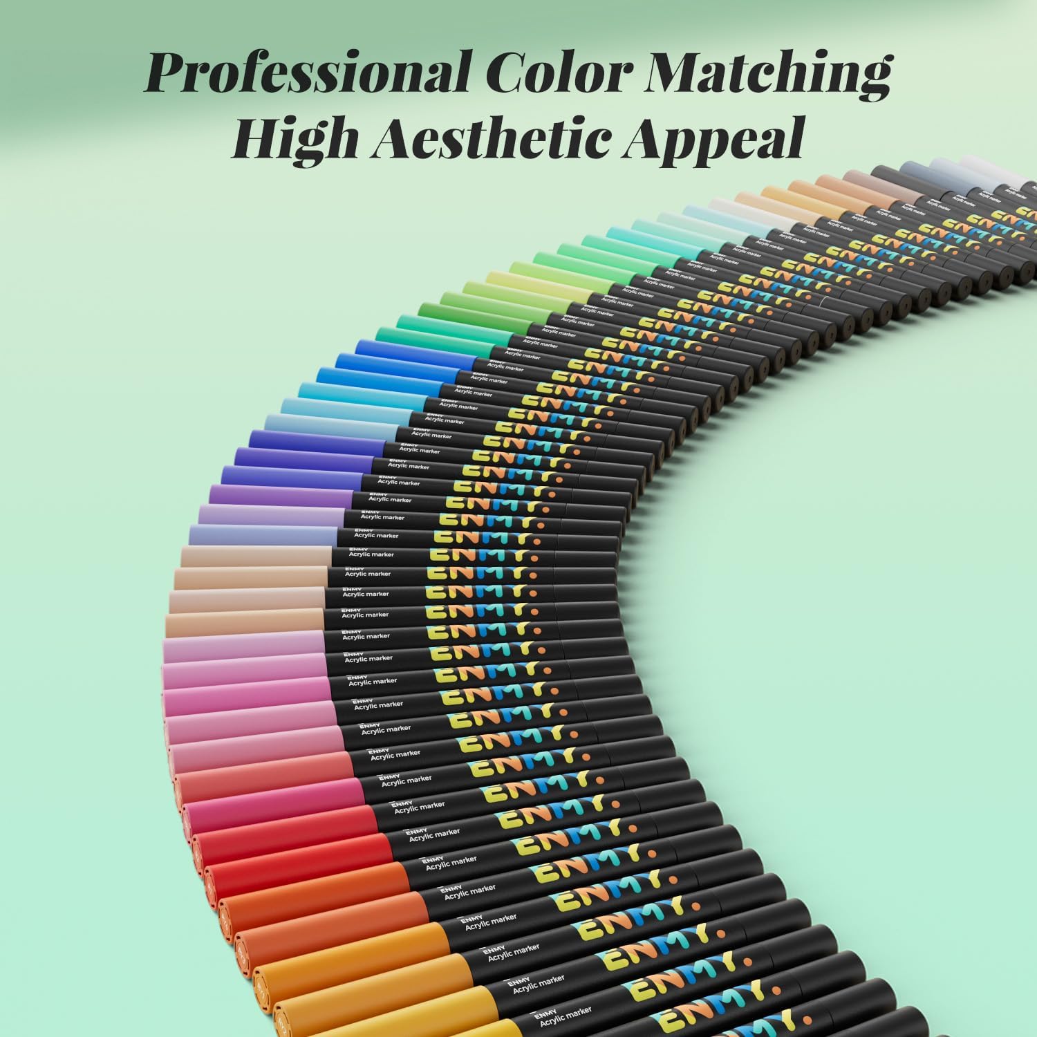 ENMY 80 Colors Acrylic Paint Markers, Direct Liquid Acrylic Paint Marker Pen, Fabric Markers for Textile, Canvas, Rock, Glass, Wood, Paper, DIY, Acrylic Coloring Pens for DIY Craft Supplies