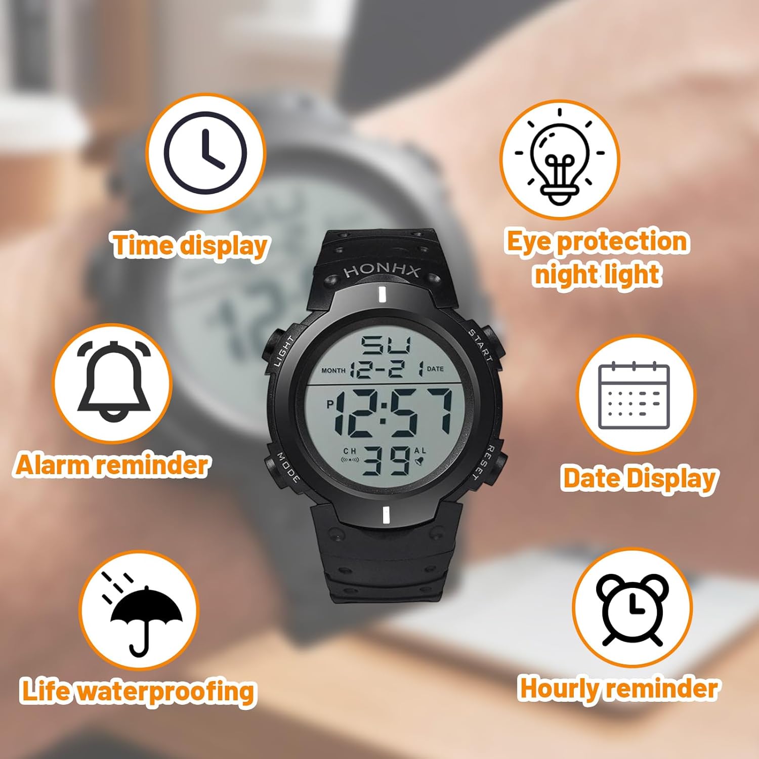 2Pcs Referee Watch, Professional Sports Timer with Whistle, Wrist Alarm Clock with Countdown Function, Sports Timer Official Referee Kit