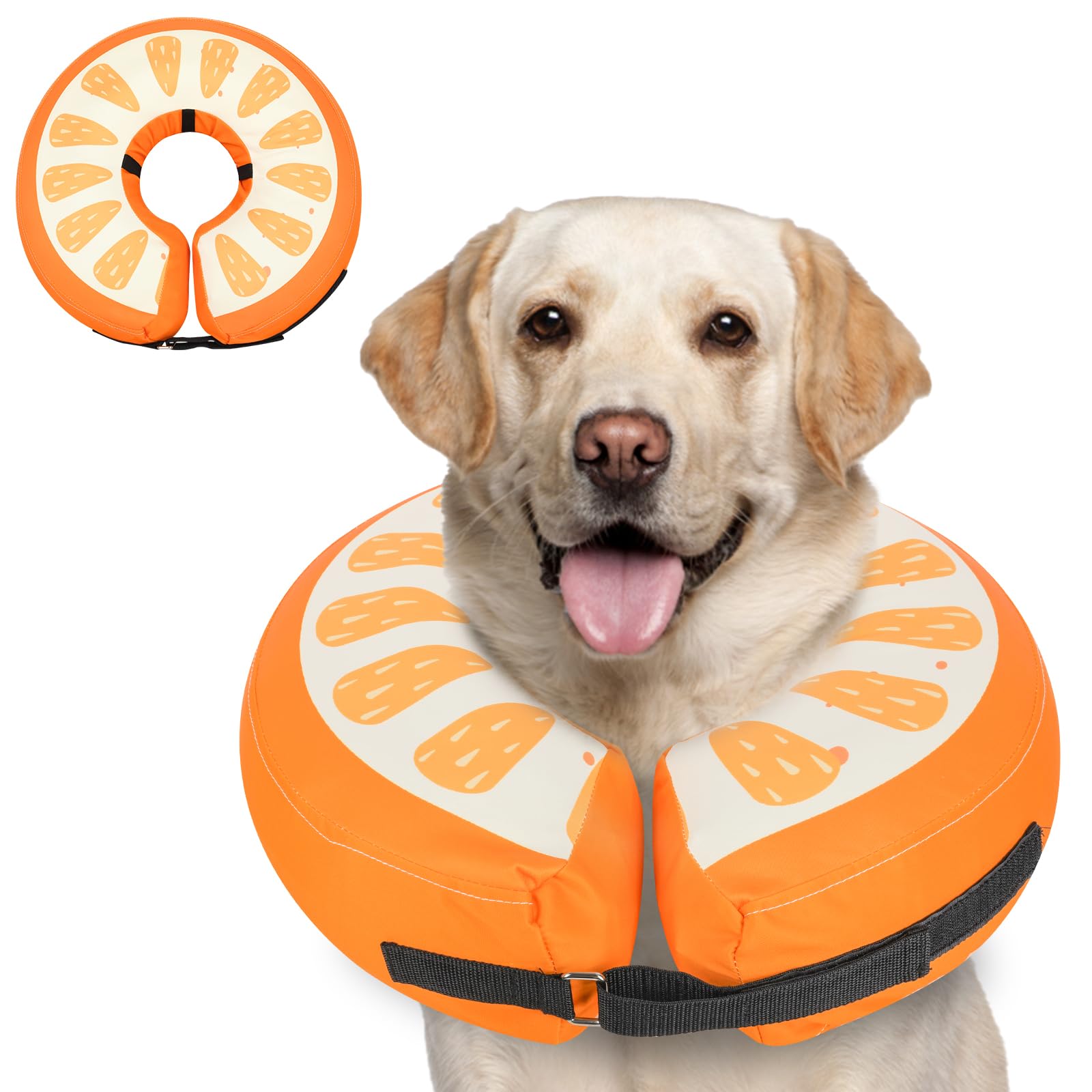 MIDOG Inflatable Dog Cone, Donut Recovery Collar After Surgery, X-Large