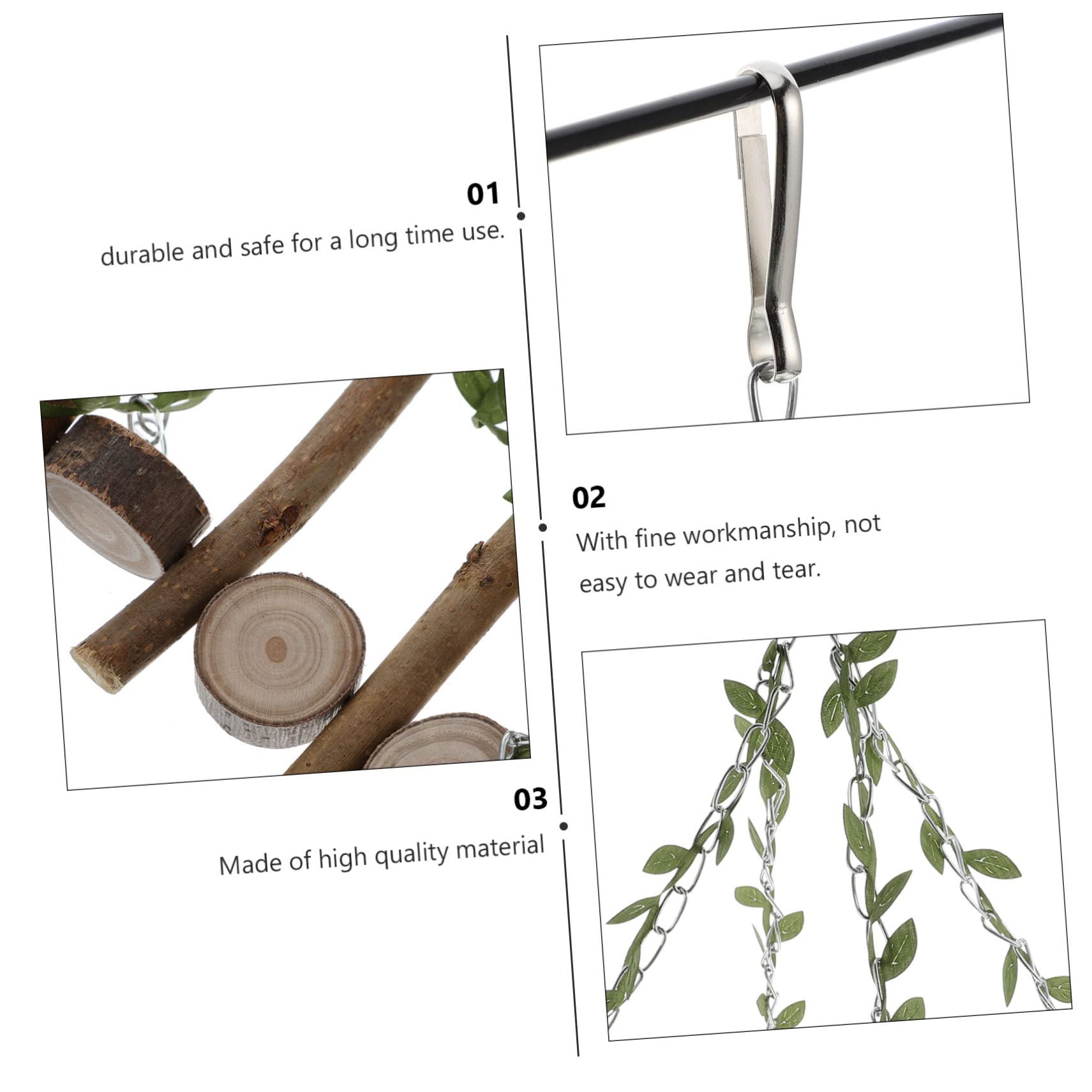 Kisangel 3 Piezas De Juguetes para Loros Columpios para Pájaros Columpio para Pájaros Juguetes Colgantes para o Colgante De Madera Soporte para Loros o para