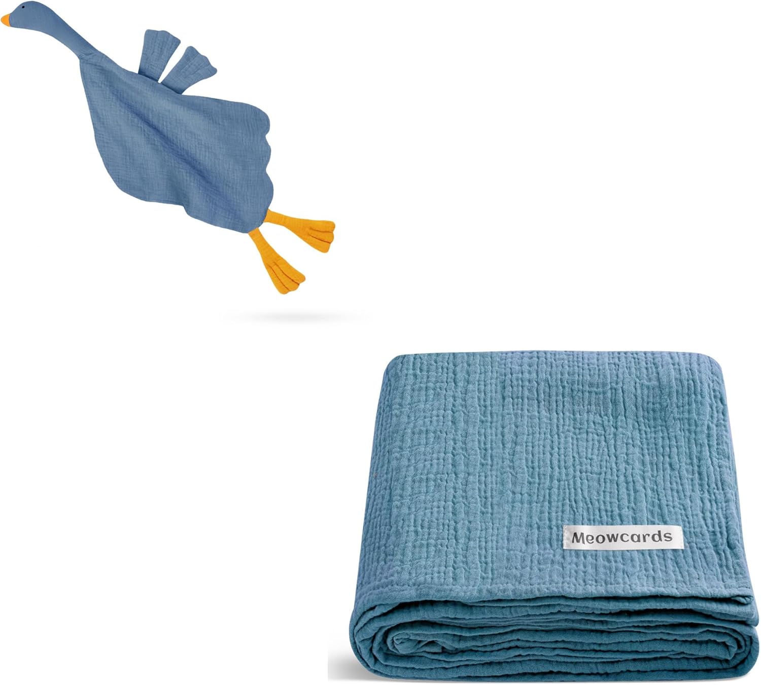 Baby Toys Lovey Goose Blankets（28 x 15 in） and Muslin Swaddle Blankets（47 x 47 in） Set