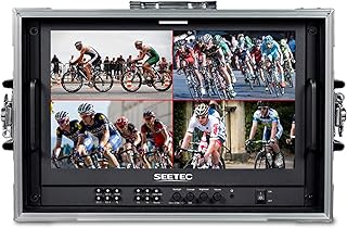 SEETEC ATEM156S-CO 15.6 inch Multi-Camera Broadcast Monitor with 4x3G-SDI Input Output 1 HDMI in Quad Split Display for Studio Television Production Full HD 1920x1080 (ATEM156S-CO)