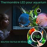 ORIA Digital Aquarium Thermometer, Stick-On LED Display, Celsius Only - 3