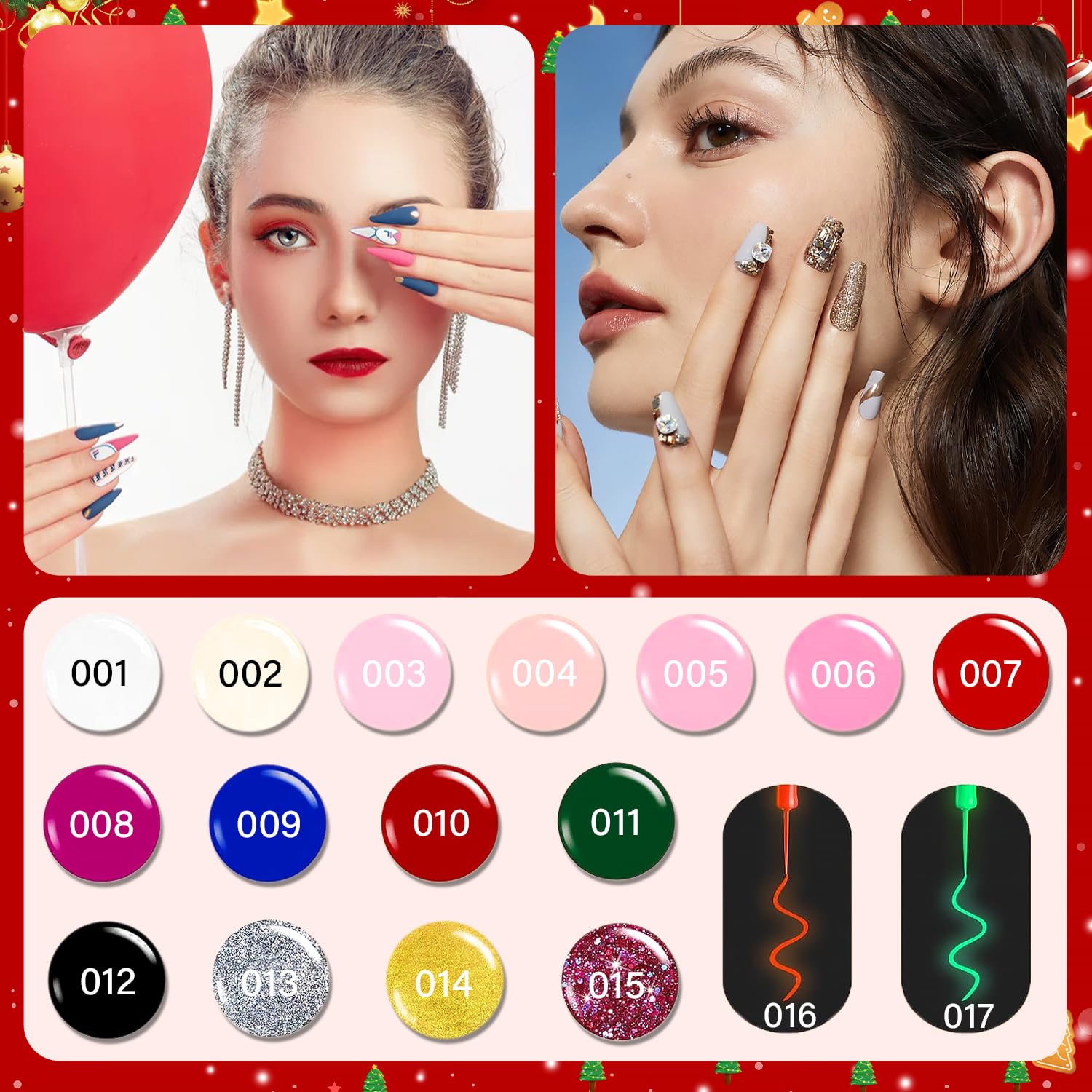 Beauty Advent Calendar 2024 for Women Teen Girls Gel Nail Polish Set, Christmas Countdown Calendar Makeup, Xmas Gift Box