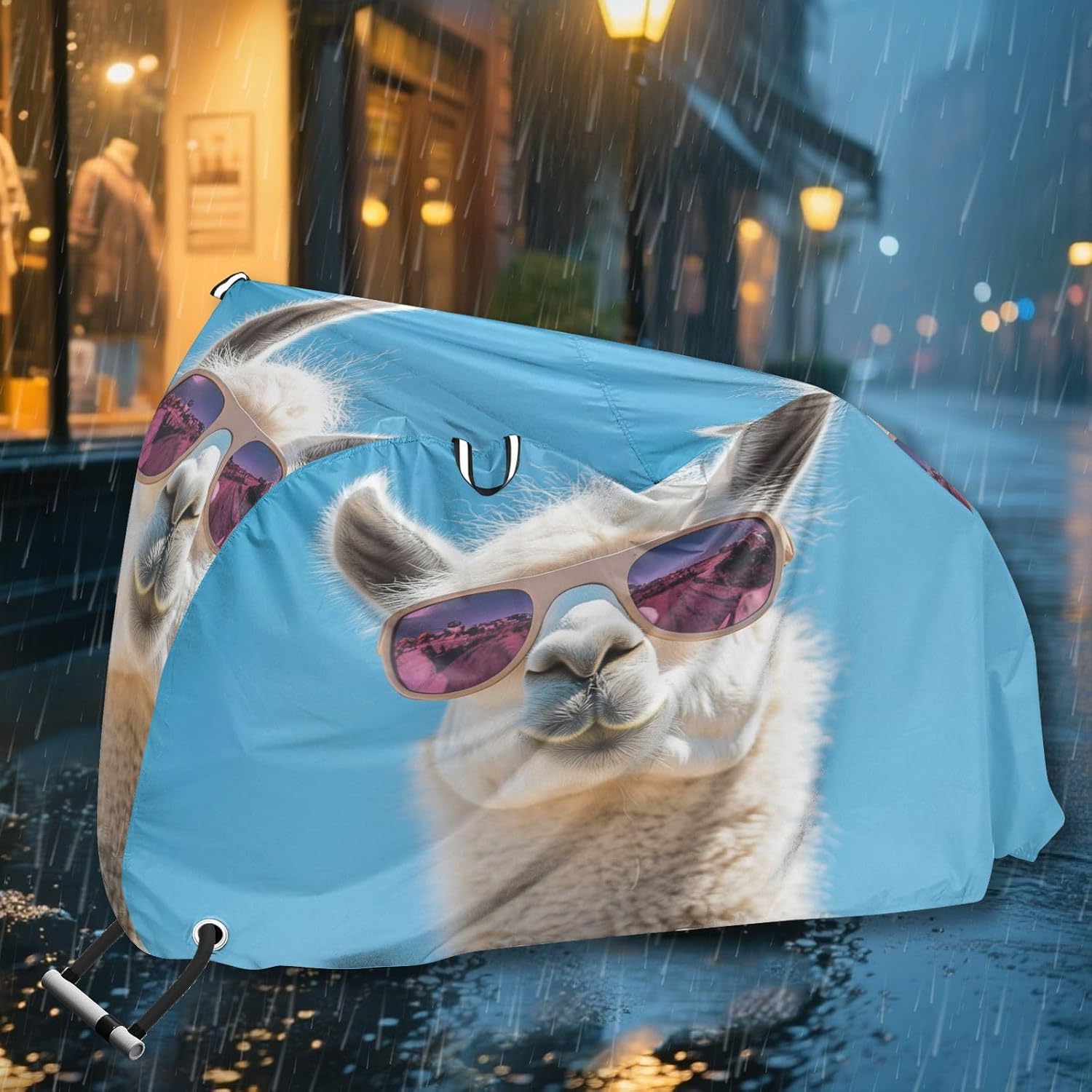 ALAZA Funny Llama Alpaca Bike Cover Waterproof Outdoor Ebike Bicycle Covers Tarp Protection for 1/2 Bikes, Sun UV Dust Wind Proof