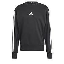 Adidas Homme Essential Three Stripes French Terry Sweatshirt, Black, White, L