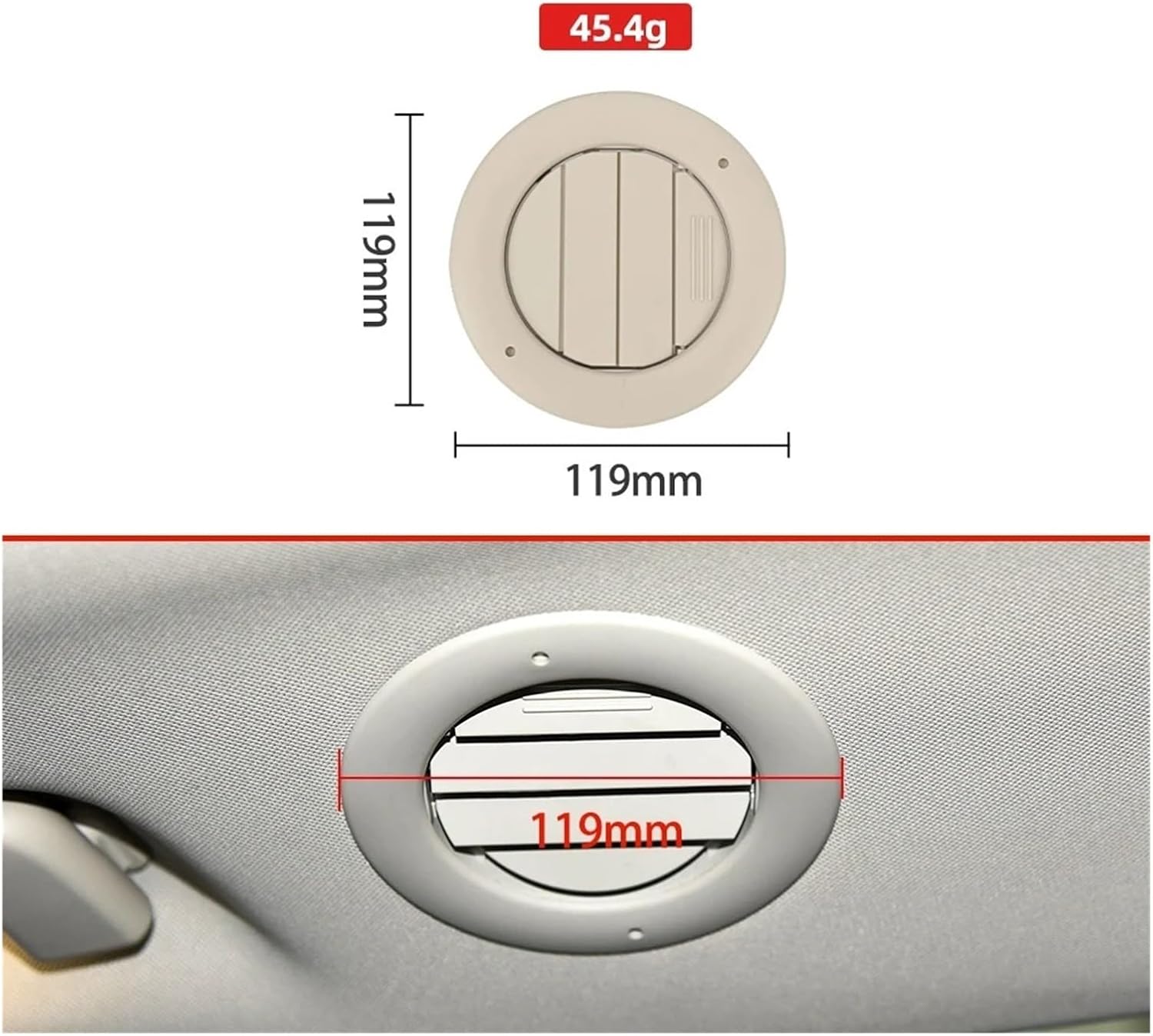 Car Headliner Ceiling Roof AC Heat Air Vent Round | Compatible With Ford Expedition 2011-2014 9L1Z19893AG 9L1Z-19893-AG(Black)