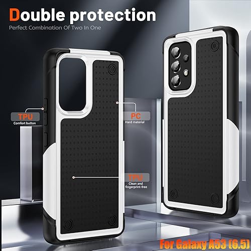 Miniatura 5 de Funda resistente para Samsung Galaxy A53 (5G) de 6.5 pulgadas, 4 esquinas con bolsas de aire protección contra caídas de 12 pies, agarre texturizado